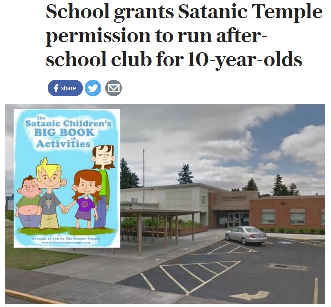Is it time to homeschool our children ? Public schools permit after school satanic club for 5 to 10 year olds